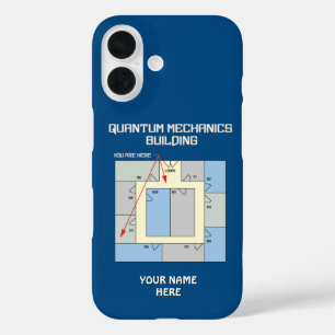 Farbiges Quantenmechanik-Gebäude iPhone 16 Hülle
