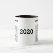 Farbiges Quantenmechanik-Gebäude Tasse (Zentrum)