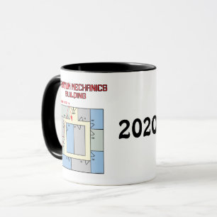 Farbiges Quantenmechanik-Gebäude Tasse