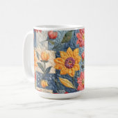 Farbiges Quiltmuster Kaffeetasse (Vorderseite Links)