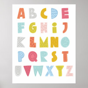 Farbiges Quirky ABCs Poster