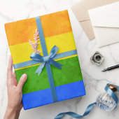 Farbiges Rainbow Celebration Wrapping Paper Geschenkpapier