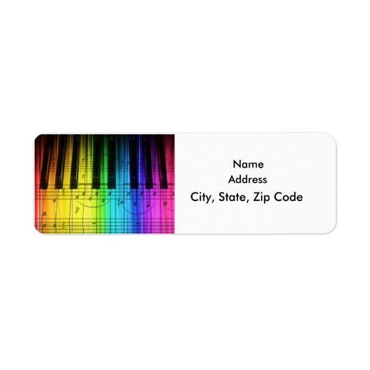 Farbiges Rainbow Keyboard Grand Piano Label (Vorne)