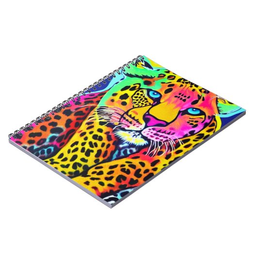 Farbiges Rainbow-Leopard-Notebook Notizblock (Linke Seite)