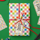 Farbiges Rainbow-Schachbrettmuster Geschenkpapier