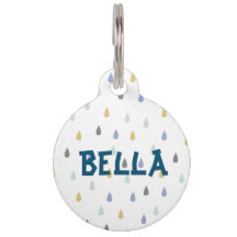 Farbiges Raindrop-Muster, anpassbarer Pet-Name Pe