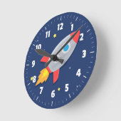 Farbiges Raketenschiff, Außenbereich, für Kinderzi Runde Wanduhr (Winkel)
