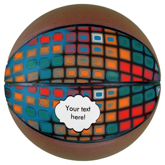 Farbiges Rechteckmuster Basketball (Vorderseite)