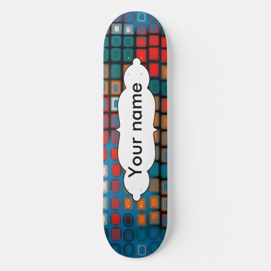 Farbiges Rechteckmuster Skateboard (Vorderseite)