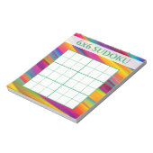 Farbiges Regenbogen 6x6 Sudoku-Gittervorlage Notizblock (Rotiert)
