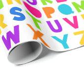 Farbiges Regenbogen ABC Alphabet Wrapping Paper Geschenkpapier (Rolleneckpunkt)