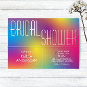Farbiges Regenbogen-Brautparty Folieneinladung