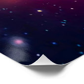 Farbiges Regenbogen-Cosmic Burst Glossy Poster (Ecke)