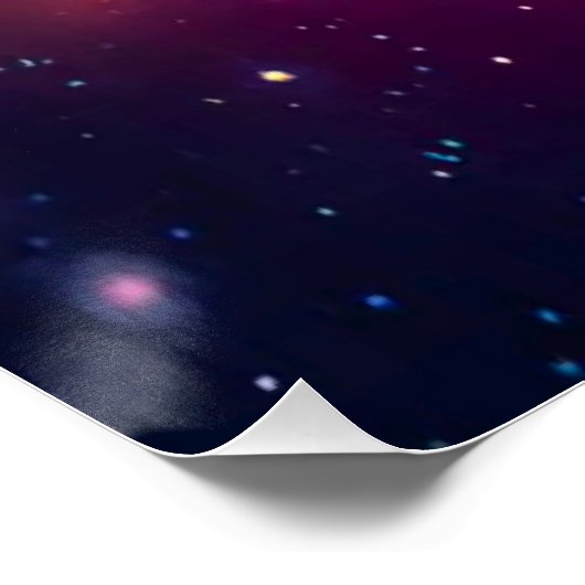 Farbiges Regenbogen-Cosmic Burst Glossy Poster (Ecke)