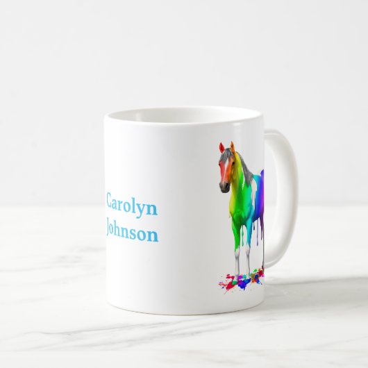 Farbiges Regenbogen-Dripping Kaffeetasse (VorderseiteRechts)
