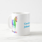 Farbiges Regenbogen-Dripping Kaffeetasse (Vorderseite Links)