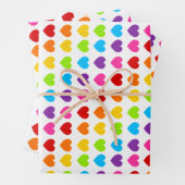 Farbiges Regenbogen-Herzmuster Geschenkpapier Set (Beispiel)