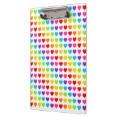 Farbiges Regenbogen-Herzmuster Klemmbrett (Links)