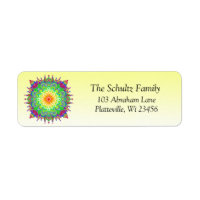 Farbiges Regenbogen Mandala Zen-Etikett
