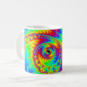 Farbiges Regenbogen-SpiralFraktal Kaffeetasse (Vorderseite Links)