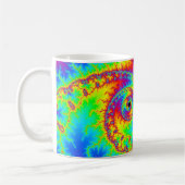 Farbiges Regenbogen-SpiralFraktal Kaffeetasse (Links)