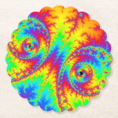 Farbiges Regenbogen-SpiralFraktal Untersetzer (Vorderseite)