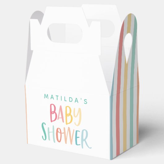 Farbiges Regenbogenbaby Dusche Party Geschenkschachtel (Geöffnet)