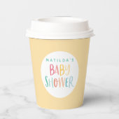 Farbiges Regenbogenbaby Dusche Party Pappbecher (Rückseite)