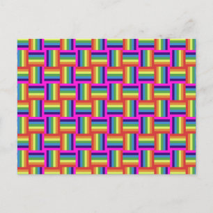 Farbiges Regenbogenblockmuster Feiertagspostkarte