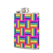 Farbiges Regenbogenblockmuster Flachmann (Links)