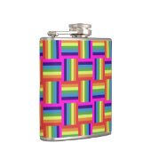 Farbiges Regenbogenblockmuster Flachmann (Rechts)