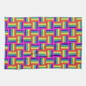 Farbiges Regenbogenblockmuster Geschirrtuch (Horizontal)