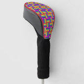 Farbiges Regenbogenblockmuster Golf Headcover (angewinkelt)