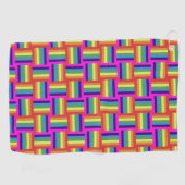 Farbiges Regenbogenblockmuster Golfhandtuch (Horizontal)