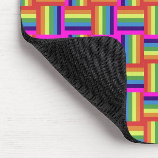 Farbiges Regenbogenblockmuster Mousepad (Ecke)