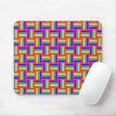 Farbiges Regenbogenblockmuster Mousepad (Mit Mouse)
