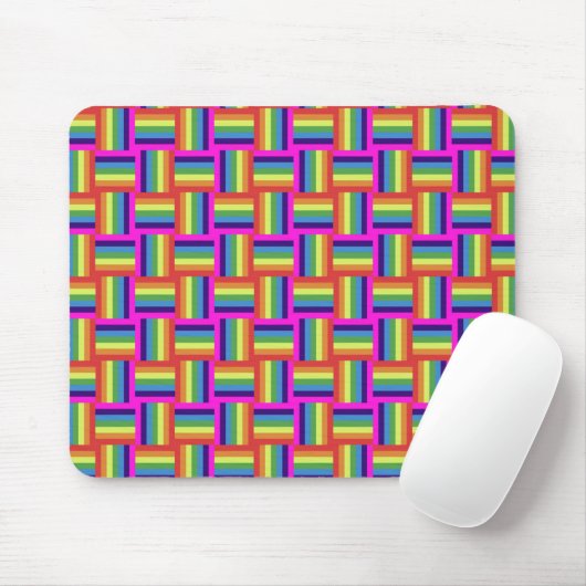 Farbiges Regenbogenblockmuster Mousepad (Mit Mouse)