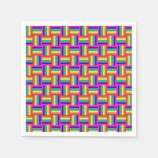 Farbiges Regenbogenblockmuster Serviette (Vorderseite)