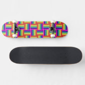 Farbiges Regenbogenblockmuster Skateboard (Horizontal)