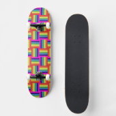Farbiges Regenbogenblockmuster Skateboard (Vorderseite)