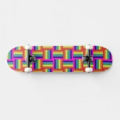 Farbiges Regenbogenblockmuster Skateboard (Horizontal)