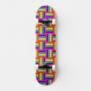 Farbiges Regenbogenblockmuster Skateboard
