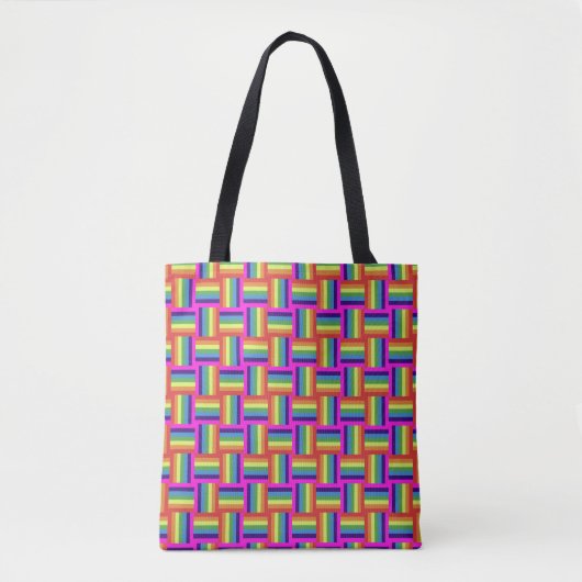 Farbiges Regenbogenblockmuster Tasche (Vorderseite)