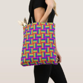 Farbiges Regenbogenblockmuster Tasche (Von Nahem)