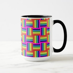 Farbiges Regenbogenblockmuster Tasse