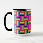 Farbiges Regenbogenblockmuster Tasse (Links)