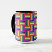 Farbiges Regenbogenblockmuster Tasse (Vorderseite Links)