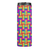 Farbiges Regenbogenblockmuster Thermosbecher (Rückseite)