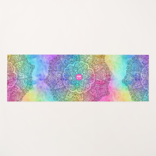 Farbiges Regenbogenfarben-Monogramm Yogamatte (Vorderseite (Horizontal))