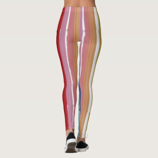 Farbiges Regenbogenfarbmuster Leggings (Rückseite)